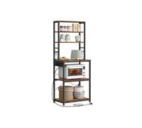 Estantería de Cocina 40 x 60 x 167 cm Marrón Rústico y Negro Tinta