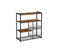 Estantería de Cocina con 2 Cestas de Malla Metálica Estantería para Microondas