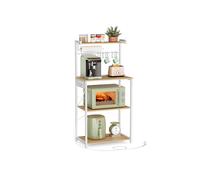 Estantería de Cocina con Enchufe Múltiple 40 x 60 x 140 cm Roble Dorado y Blanco Nube