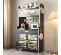 Estantería de cocina de 5 niveles con cajón y estante ajustable, multifuncional, para buffet, cafetería, bar, cocina, despensa, diseño alto y fino, 177,8 x 69,8 cm
