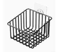 Estantería de cocina de montaje en pared, sin taladrar, con escurridor, organizador para platos, hierro resistente, negro, 13 x 13 x 10 cm