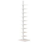 Estantería de columna de metal de 9 niveles, torre vertical para libros, estante delgado para esquinas, estantería que ahorra espacio, estante de almacenamiento multiusos para oficina en casa