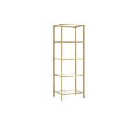 Estantería de Cristal de 5 Niveles Dorado