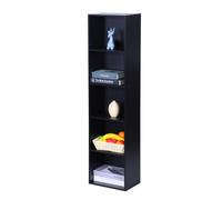 Relaxdays estantería de Cubos Negra, 5 Huecos, 132×32×24 cm, Mueble para salón y Libros