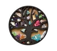 Estantería de Des Life - Espacio Libre para Escritorio Lleno de Gente, Pantalla de Madera de 12 Pulgadas, Estante de Pared Flotante, Soporte de Piedra, Boho, Accesorio para