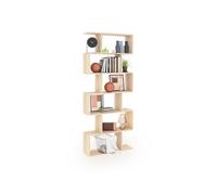 Estantería de diseño escalonado vertical en roble canadian 192 cm zoe high roble canadian 80 x 192 x 24 cm