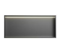 Estantería de ducha de acero inoxidable con iluminación, resistente al agua, para champú y toallas, almacenamiento de pared para zonas húmedas, bricolaje, color gris