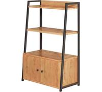 Estantería de escalera abierta de 4 niveles con cajones de almacenamiento, estantería industrial independiente, estante moderno para sala de estar, dormitorio, oficina en casa, baño