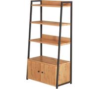 Estantería de escalera abierta de 4 niveles con cajones de almacenamiento, estantería industrial independiente, estante moderno para sala de estar, dormitorio, oficina en casa, baño