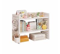 Estantería de escritorio ajustable de bambú, organizador de almacenamiento, estante de exhibición para computadora, estudio, oficina