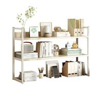 Estantería de escritorio blanca que ahorra espacio, 50 x 24 x 60 cm, estante de escritorio independiente, estante de escritorio para oficina en casa, elegante solución de almacenamiento de escritorio