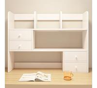 Estantería de escritorio con 4 estantes, ideal para dormitorio universitario, oficina en casa o sala de estar, cabe en la parte superior del escritorio, acabado de madera, perfecto para escritorio de