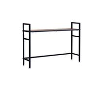 Estantería de escritorio de 1/2 nivel, estante de exhibición de almacenamiento abierto, estantería pequeña, estante organizador de escritorio para dormitorio, oficina, hogar, marco de madera y metal