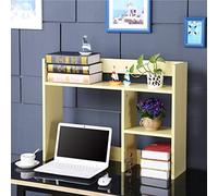 Estantería de escritorio de madera maciza, con combinación de varias capas, para oficina y sala de estar, color teca, 1 tamaño