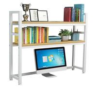 Estantería de Escritorio, Estante de Escritorio, Organizador de escritorio ajustable, estantería metálica multiusos for mostrador, estante de almacenamiento abierto de 2 niveles(B,115x25x102cm)