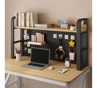 Estantería de escritorio Hutch, Desktop Bookshelf Organizer Storage Rack In White, Walnut, Black, Multiple Sizes(Black,115cm/45.3in)