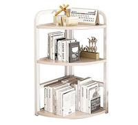 Estantería de escritorio Hutch, Desktop Bookshelf Storage Display Rack 3 Tier Black White 31x31x65cm(White)