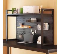 Estantería de escritorio - Organizador de 2 capas para oficina en casa y dormitorios, conejera de escritorio compacta, estantería funcional