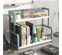 Estantería De Escritorio Pequeña De Metal De 2 Niveles - Estante Librería De Sobremesa, Estantería Multiusos Para Encimera, Organizador Expositor De Libros Para Escritorio(Green,45cm)