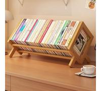 Estantería de escritorio pequeña independiente para escritorio, estantería de madera para almacenamiento de libros para espacios pequeños, estantería inclinable para oficina, hogar, CD, revistas