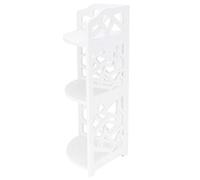 Estantería de Estantes de la Esquina del Espacio Pequeño Organizador de Estantería Duradera para el Dormitorio del Baño Estante Ecológico para la Sala de Estar, Tablero de Espuma de PVC Gris con 2