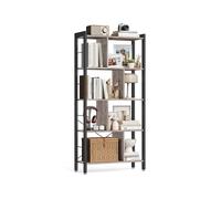 Librería De 4 Niveles Con Diseño Industrial, Fácil De Montar, Perfecta Para Salas Y Oficinas, Greige Y Negro