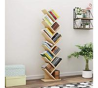 Estantería de exhibición de diseño único en forma de árbol organizador de almacenamiento de libros libres/CDs/álbumes/archivos, librería (color: madera de Burlywood Tamaño: 80 x 40 x 20 cm) (Burlywood