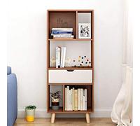 Estantería de exhibición moderna creativa de madera maciza con 3 estantes organizador de soporte de CD independiente (color: blanco Tamaño: 123 x 50 cm) (nogal 123 x 50 cm)