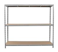 Estantería de Garaje Acero Galvanizado Resistente Almacenamiento 186cm x 200cm x 60cm 3 Niveles (400kg por estante) 1200kg de Capacidad Estantería para el Cobertizo Taller Oficina sin Tornillos