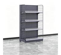Estantería de góndola, estantería de metal de una y doble cara, diseño de tablero de clavijas para supermercado y tienda minorista, 73 x 160 cm