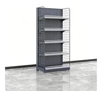 Estantería de góndola, estantería de metal de una y doble cara, diseño de tablero de clavijas para supermercado y tienda minorista, 73 x 160 cm