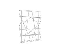Estantería de hierro forjado multicapa para sala de estar y oficina, estantería blanca simple y elegante con diseño artístico de pared (tamaño pequeño)