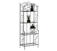 Estantería De Hierro Plegable Arona I Decorativa Con Estantes Plegables I Multiusos De 4 Niveles I Color:Negro