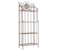Estantería de Hierro Plegable Flora I Estantería Plegable Decorativa con 4 Estantes I Estantería de Hierro Multiusos de 4 Niveles I Color:, Color:Antiguo marrón