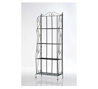 Estantería de hierro plegable lea metal negro 30x60x160 cm