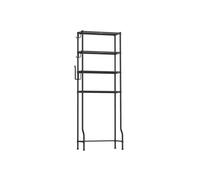 SONGMICS Estantería de Inodoro de 4 Estantes, Estante de Metal para el Baño, Estantes Ajustables, con 4 Ganchos y Portarrollos, Ahorra Espacio, 30 x 63 x 176 cm, Negro BTS013B01