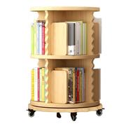 Estantería de libros móvil Estantería de libros de madera maciza Estantería de libros giratoria de 2/3/4/5/6 niveles con ruedas Estantería de libros de pie Ahorra espacio (madera de 2 capas)