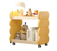 Estantería de libros para niños sobre ruedas, estante organizador de juguetes para niños, Soporte organizador de juguetes para niñas, Biblioteca independiente para niños ajustable con ruedas pe