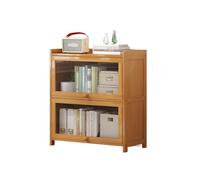Estantería de Madera, Armario de Almacenamiento Moderno con Puertas de gabinete, estantería de exhibición Moderna, estantería Alta, 30 cm de Ancho(L60*H73*W30cm Natural)