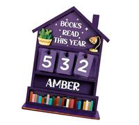 Estantería de madera con textura natural para registros de lectura anual, diseño colorido, mejora las áreas de estudio en el hogar, accesorio modular