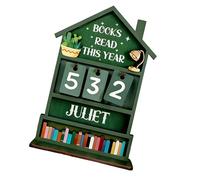 Estantería de madera con textura natural para registros de lectura anuales, diseño colorido, mejora las áreas de estudio en el hogar, contador de lectura colorido