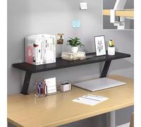 Estantería de Madera for Escritorio, versátil, con Abrazadera, Altura Ajustable, Organizador de Escritorio, Estante de Almacenamiento de Esquina, estantería de encimera for Oficina.(Black,L-80cm)