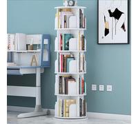 Estantería De Madera Giratoria 360° Organizador De Almacenamiento Multicapa Diseño Que Ahorra Espacio para La Oficina En Casa Estantería De Madera para Libros Y Decoración(2 Floor)