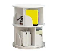 Estantería de madera giratoria de 360° de 2/3/4/5/6 niveles, estantería giratoria blanca para sala de estar y dormitorio, estante redondo (40 x 40 x 66 cm), solución de almacenamiento elegante