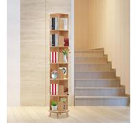 Estantería de madera maciza giratoria de 360 grados, soporte de exhibición de 4 niveles para niños y adultos, estante de madera duradero, elegante decoración del hogar, diseño que ahorra espacio