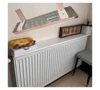 Estantería de madera para radiador con soportes, 180 cm, 150 cm, 140 cm, 130 cm, 120 cm, 100 cm, 90 cm, 70 cm, 60 cm, 50 cm, estante flotante blanco para sala de estar, cocina, balcón, baño, ancho 16