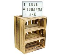 Estantería de madera para zapatos, color blanco, 50 x 40 x 30 cm, con bandeja intermedia para guardar manzanas, cajas de vino, cajas de madera del antiguo país (doble apantalla)