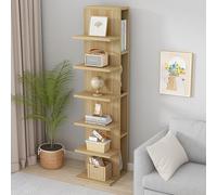 Estantería de madera que ahorra espacio, para oficina en casa, sala de estar, 150 cm de alto, muebles de almacenamiento para libros y decoración, elegante y funcional