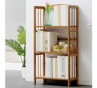 Estantería de madera rústica con almacenamiento de CD y DVD, estantería independiente para dormitorio y pasillo, estantes de escritorio de 10 niveles.