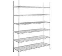 Estantería de malla de alambre de acero, cromada carga por balda 100 kg, A x P 1520 x 610 mm